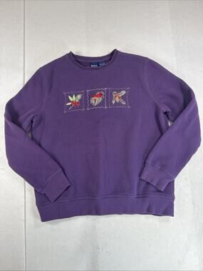 Cottagecore Vintage Basic Edition Embroidered Cardinal Crewneck Sweatshirt Small